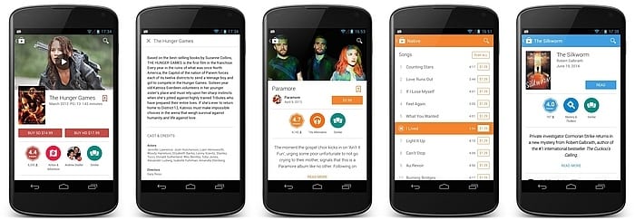 Google Play veikala pārvērtības Material Design stilā
