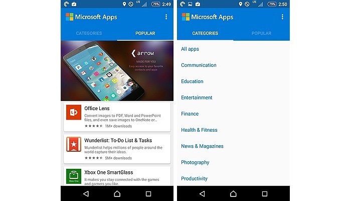 Microsoft ir pašiem savs Android lietotņu portāls