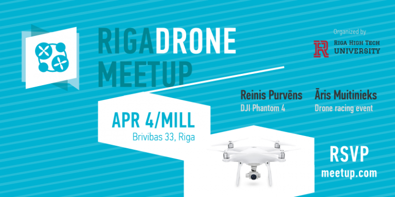Satiec DJI Phantom 4 un Aerones šovakar Riga Drone Meetup pasākumā