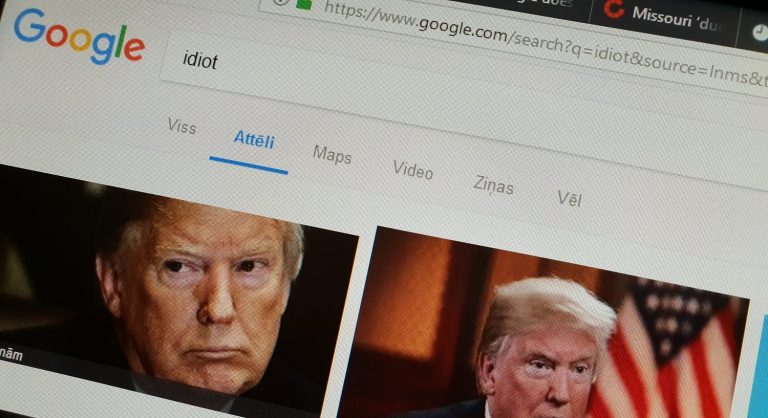 Ieguglē “idiots”, saņem Trampa fotogrāfiju