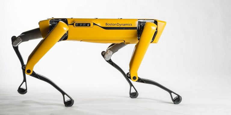 10 robotsuņi spēj pavilkt smago automašīnu