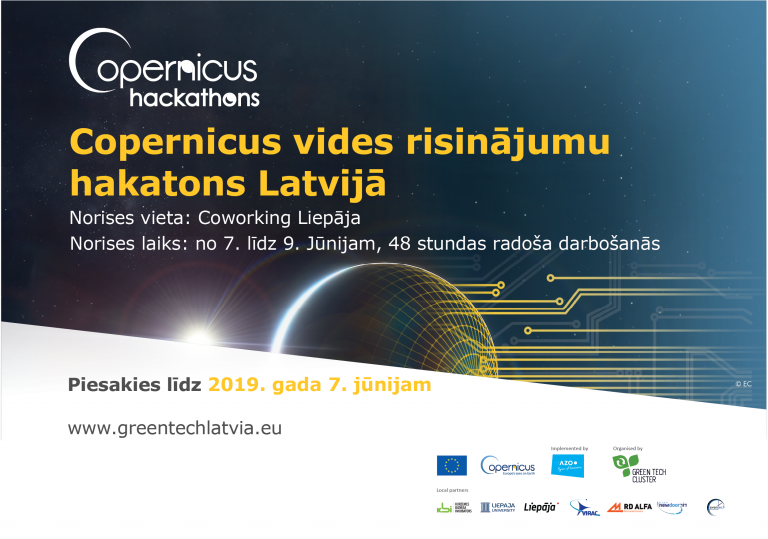 Nākamnedēļ Liepājā norisināsies Copernicus hakatons