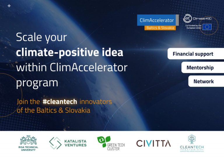 Zaļo tehnoloģiju jaunuzņēmumi aicināti pieteikties dalībai akcelerācijas programmā “Baltics & Slovakia ClimAccelerator”