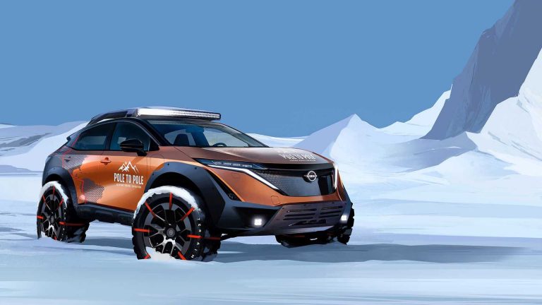 Modificēta Nissan Ariya versija nākamgad mēros ceļu no Ziemeļpola uz Dienvidpolu