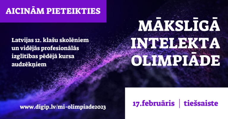 Talantīgus jauniešus aicina pieteikties Mākslīgā intelekta (MI) olimpiādei