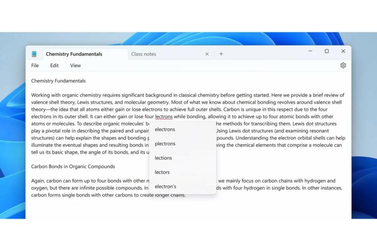 Notepad beidzot saņēmis pareizrakstības pārbaudes iespēju