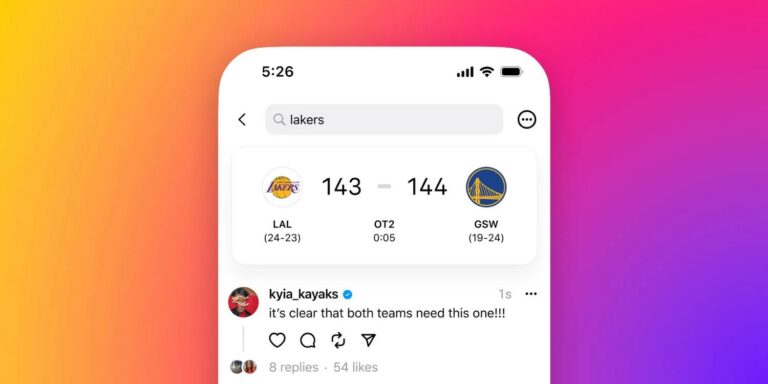 Threads lietotnē iespējams redzēt NBA spēļu rezultātus