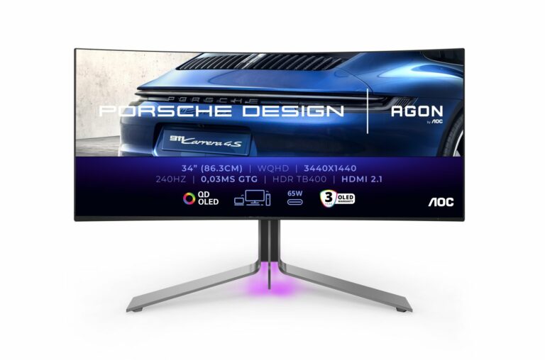 AGON by AOC izlaiž Porsche Design AOC AGON PRO PD34 geimeru monitoru