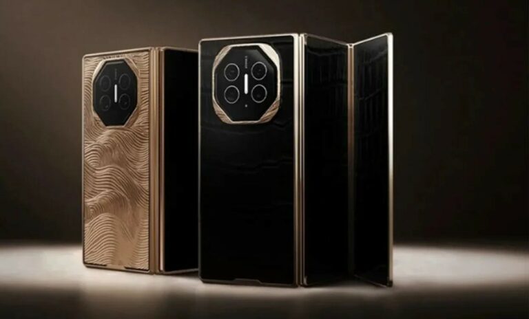 Caviar jau piedāvā apzeltītu trīsdaļīgo Huawei Mate XT Ultimate viedtālruni